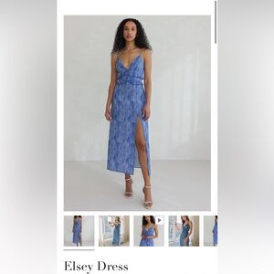 Park and Fifth - Elsey Dress - Blue Herringbone - Size Small